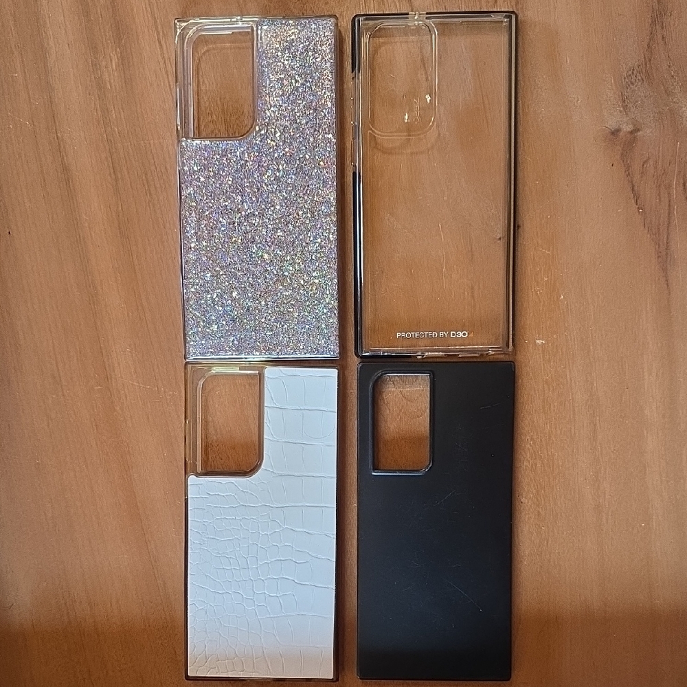 Samsung Galaxy S22 Ultra Case Bundle  Flaunt Glitter Croc + D3O Clear Protective